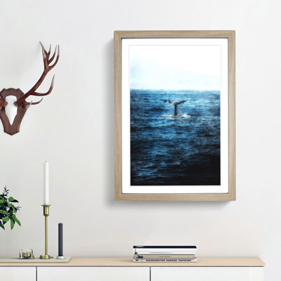 Blue Whale - Picture Frame Graphic Art Print
