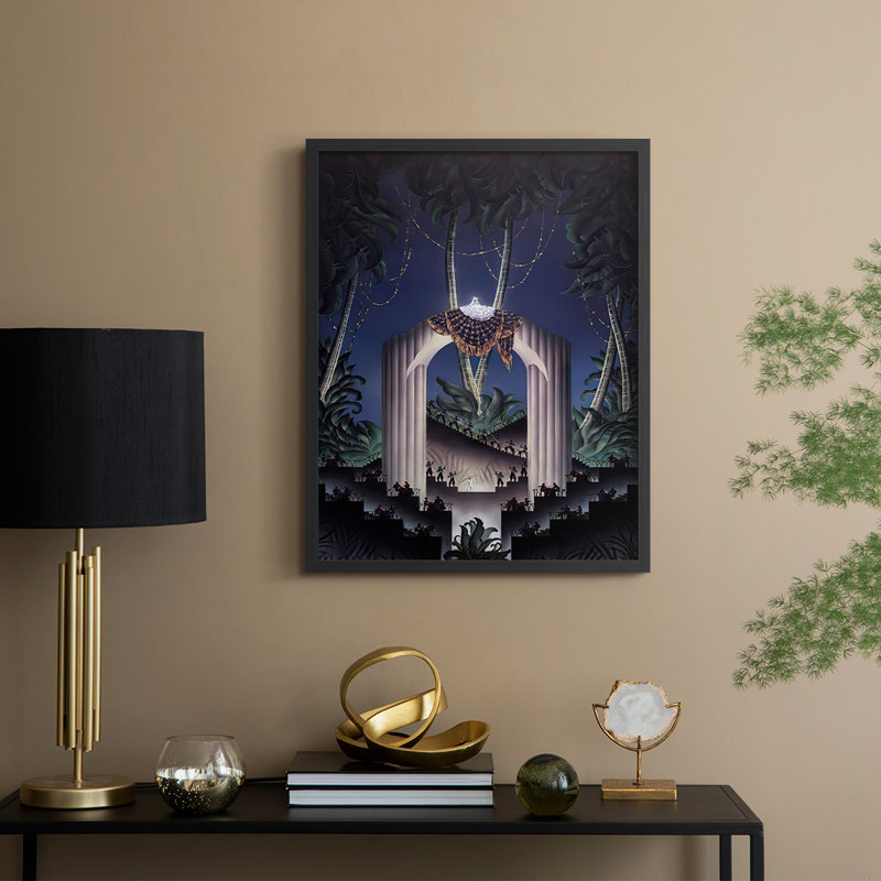Reproduction encadrée DecoParadise - bois massif, H 11 po x l 9 po, Noir, noir, noir, noir