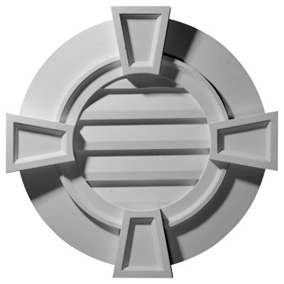 Round Gable Vent with Keystones, Non-Functional