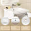 Meuble-lavabo compact autoportant avec lavabo et rangement à fermeture en douceur-118028014