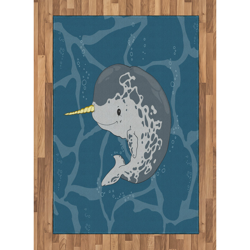 Tapis décoratif Narwhal, Rectangle— 4 pi x 5 pi 8 po