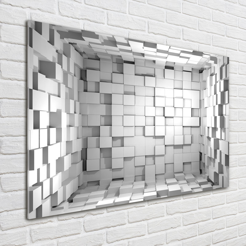 Cubes - No Frame Print on Glass