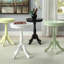Table d'appoint blanche avec piédestal tourné-1649881351