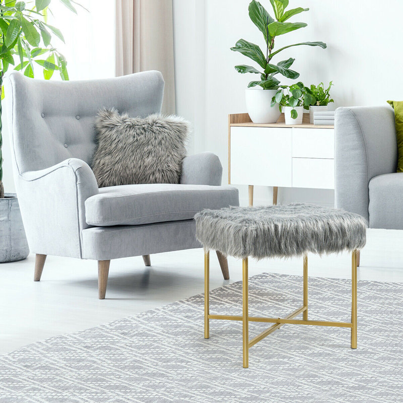 Tabouret en métal Sawin, Gris