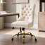 Chaise de bureau moderne en velours capitonné avec base en métal, chaise de bureau pivotante ajustable-133599476-133599477
