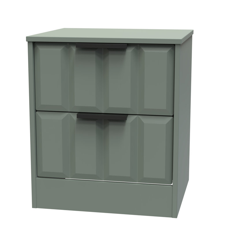 Doss 45cm W Manufactured Wood Bedside Table, Reed Green