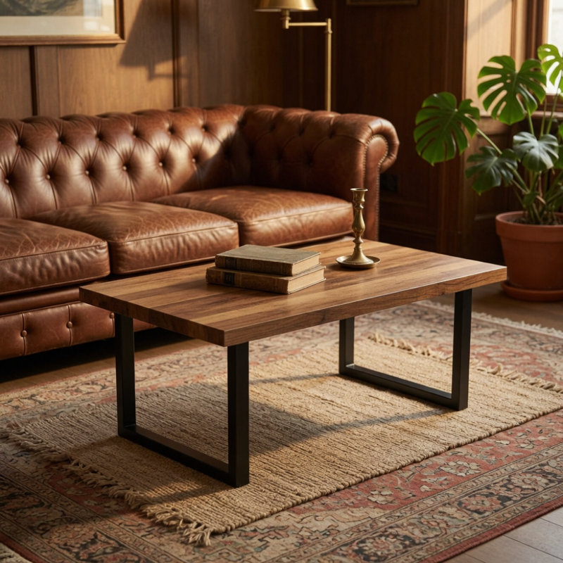 Coffee Table with Metal Legs