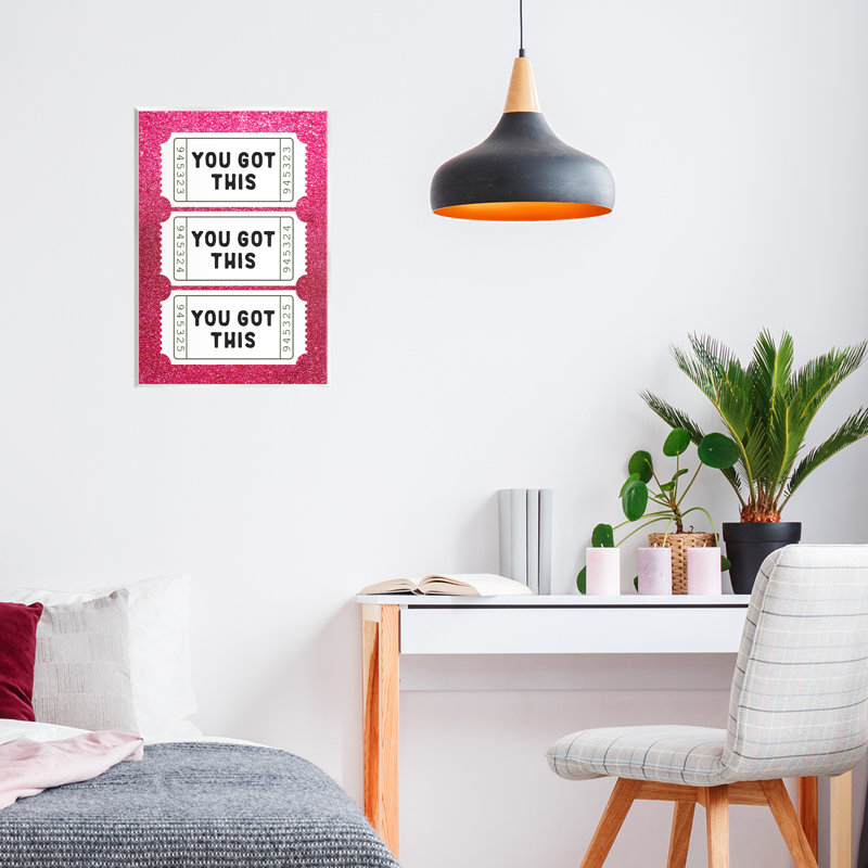 Plaque murale You Got This Pink, H 15 po x l 10 po