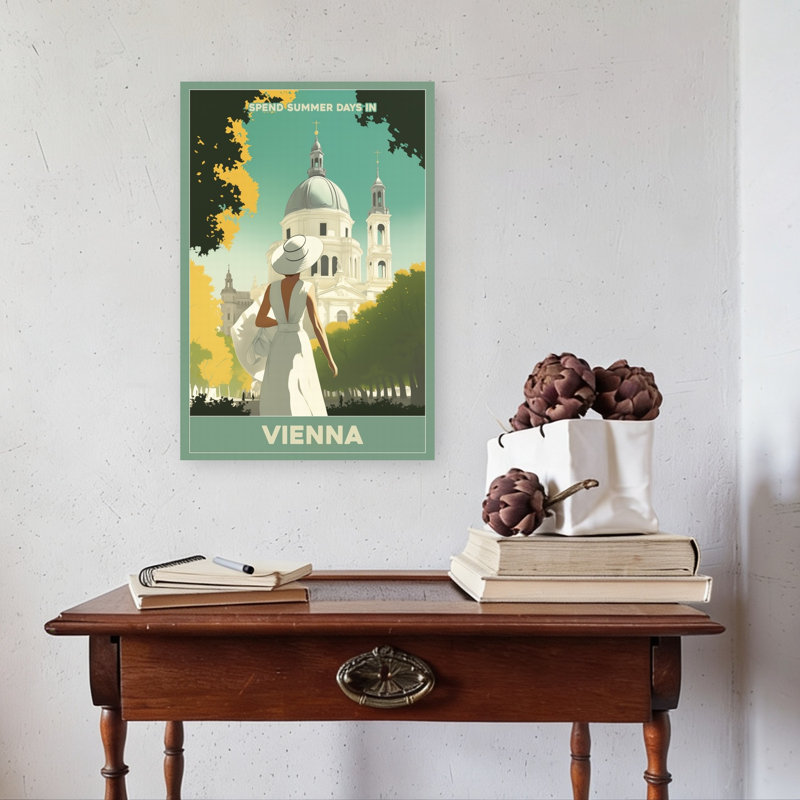 Summer Days In Vienna Classic Elegant Peaceful Architecture City Wall Art Print by Andreas Magnusson - Wrapped Canvas Print