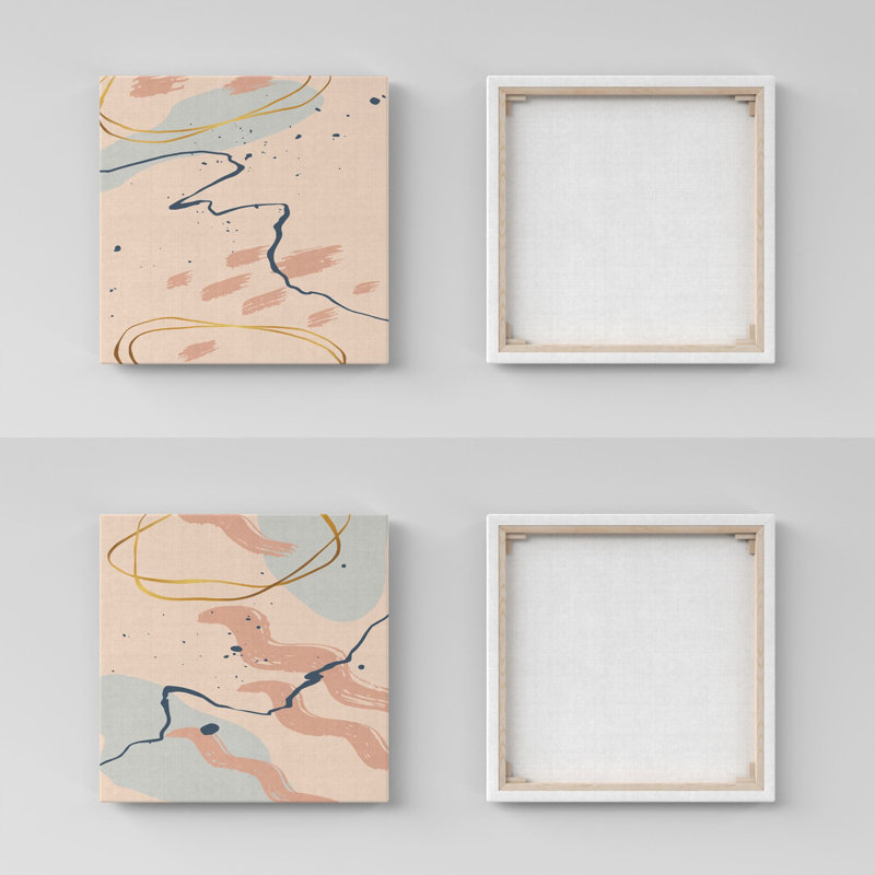 Stylish Decorative Canvas Paintings (2 Pieces), 12 x 12 Inches | 100% Canvas with 100% Wooden Frame | Perfect for Living Room, Bedroom, or Office Decor, Adds Elegance and Modern Touch to Any Space