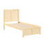 Lit simple de style contemporain avec finition en pin naturel, tête de lit et support à lattes, rails modernes de style chambre à coucher, cadre serein