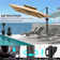 129'' X 105'' Rectangular Outdoor Solar Led Cantilever Patio Umbrella, Counter Weights Included