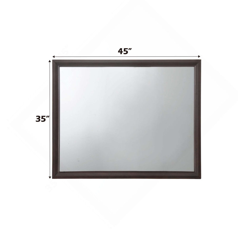 Miroir de coiffeuse décoratif, 35 po x 45 po, Espresso, Rectangulaire