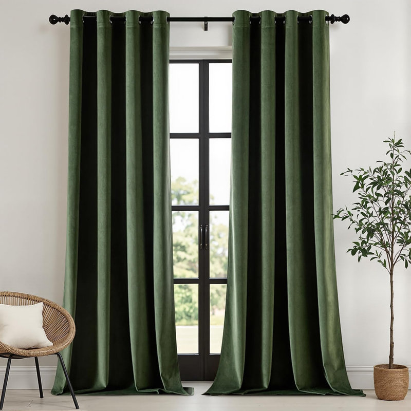 Velvet Blackout Curtain Panel Pair