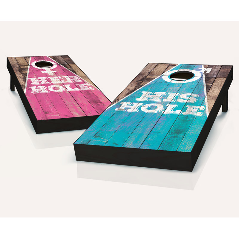 Ensemble de cornhole 2 'x 4' avec sacs, Bleu royal / rouge