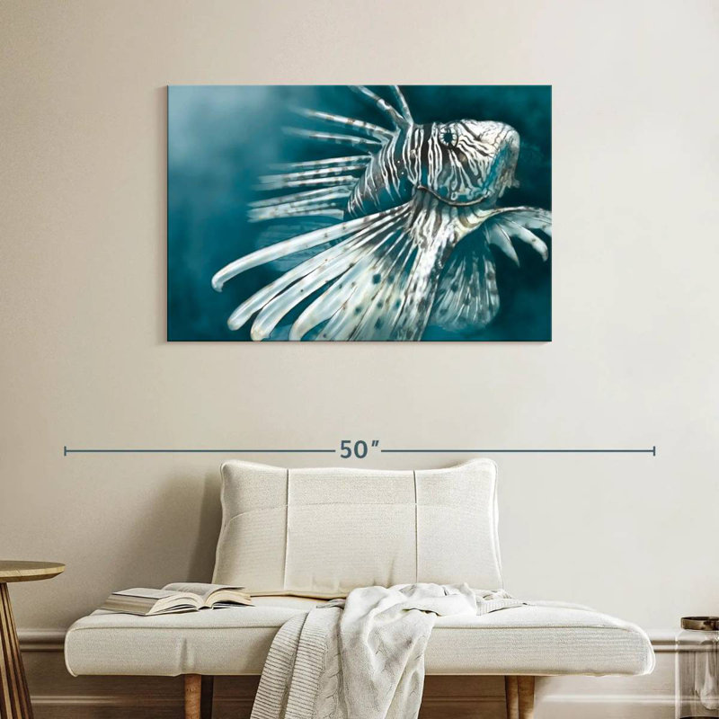 Rayures de poisson-lion, H 26 po x l 39 po