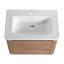 Meuble-lavabo mural 52 po avec lavabo en céramique blanche et tablettes de rangement et 1 porte à fermeture en douceur-1155620425