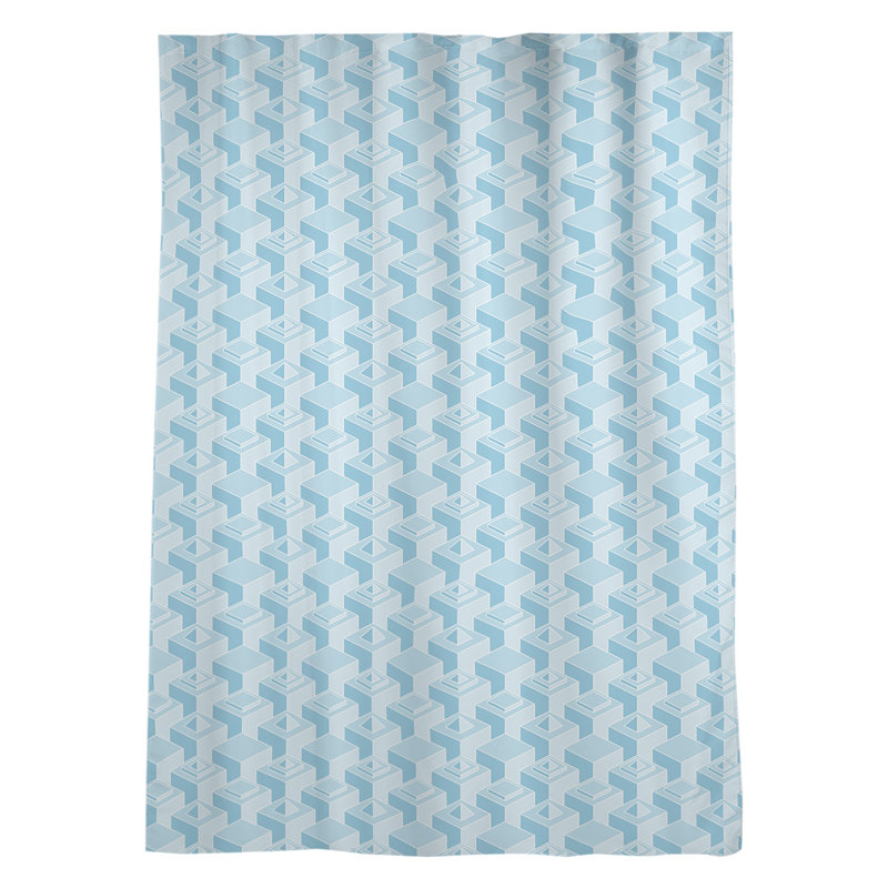 Panneau de rideau simple diaphane à motif géométrique avec passe-tringle classique, sarcelle