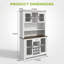 Armoire de rangement pour garde-manger de 70,9 pouces de hauteur avec éclairage à DEL intégré, prises de courant et support à vin pour l'organisation de la salle à manger et de la cuisine-302873422