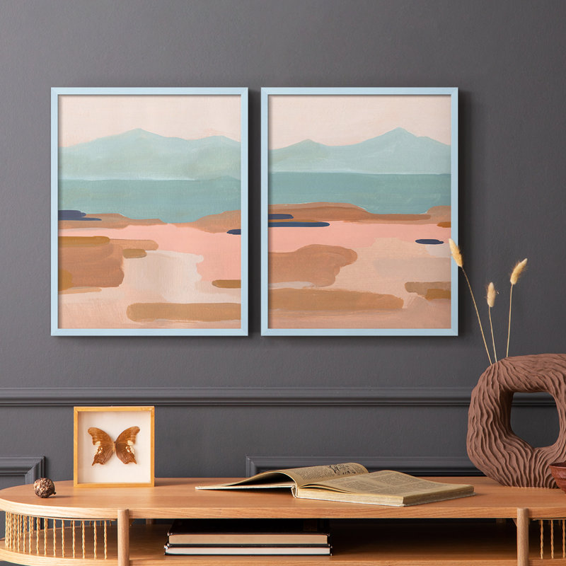 «Desert Sunrise I», reproduction encadrée de qualité supérieure - prête à être accrochée - aucun clou requis - aucun clou requis