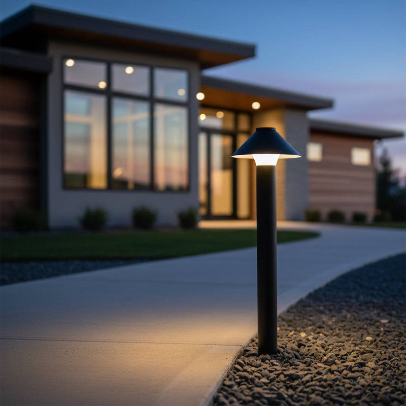 UltraBeam 6 Watt LED Black Outdoor Garden Bollard And Pathway Light - IP65 Rated, 66.3cm H x 20cm W x 20cm D