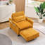 Chaise confortable jaune pour petit appartement avec balcon et canapé-lit-1202153476