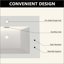 Lavabo en résine pour meuble-lavabo de salle de bain, avec deux lavabos rectangulaires encastrés, trou de robinet simple, comptoir de meuble-lavabo seulement