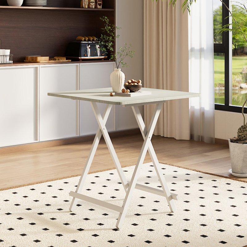 Syrina Metal Base Dining Table, 74cm H x 70cm L x 70cm W, White