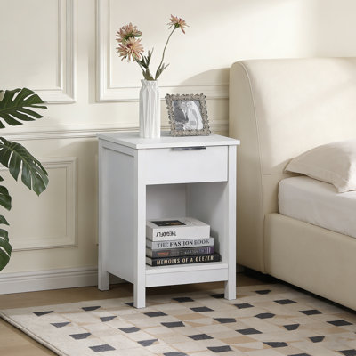 Table de bout à 3 niveaux avec tiroir de rangement et tablette Methr