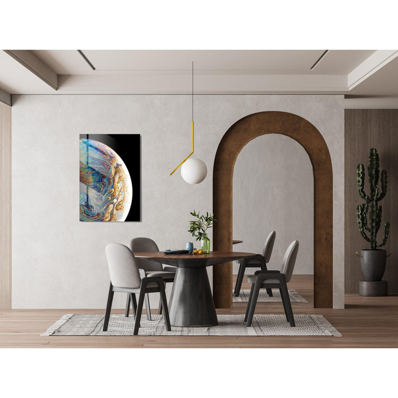 Peinture élégante en verre trempé, 17,7 po x 25,6 po | 100% verre trempé, épaisseur: 0,16 pouce | Superbe art mural pour la décoration intérieure, parfait pour le salon, la chambre à coucher et les espaces de bureau, durable et facile à nettoyer