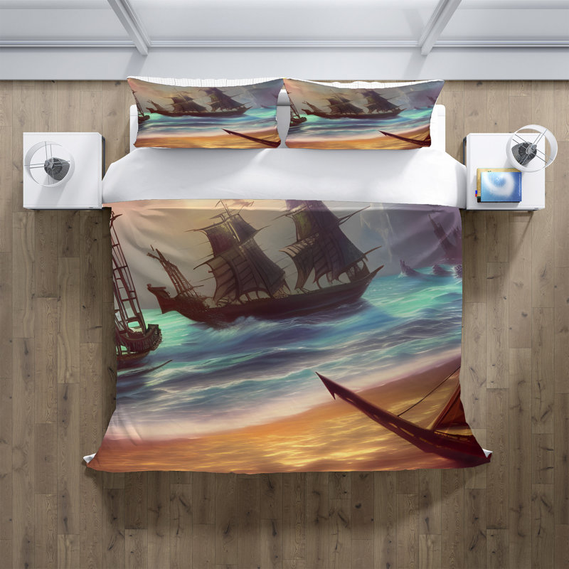 Polyester Abstract Duvet Cover, Twin Duvet Cover + 1 Queen Sham