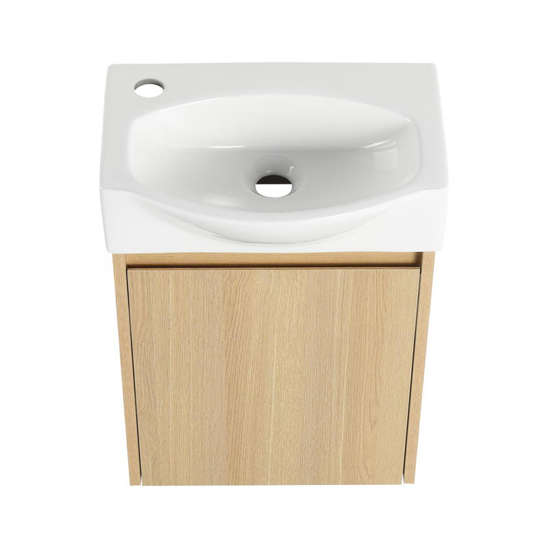 Modern Small Bathroom Vanity with Ceramic Sink