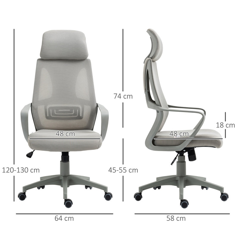 Mesh Desk Chair, Grey, Grey