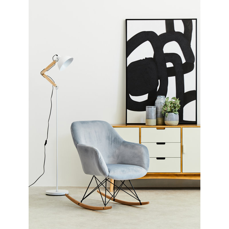 Erkson Upholstered Rocking Chair, Blue