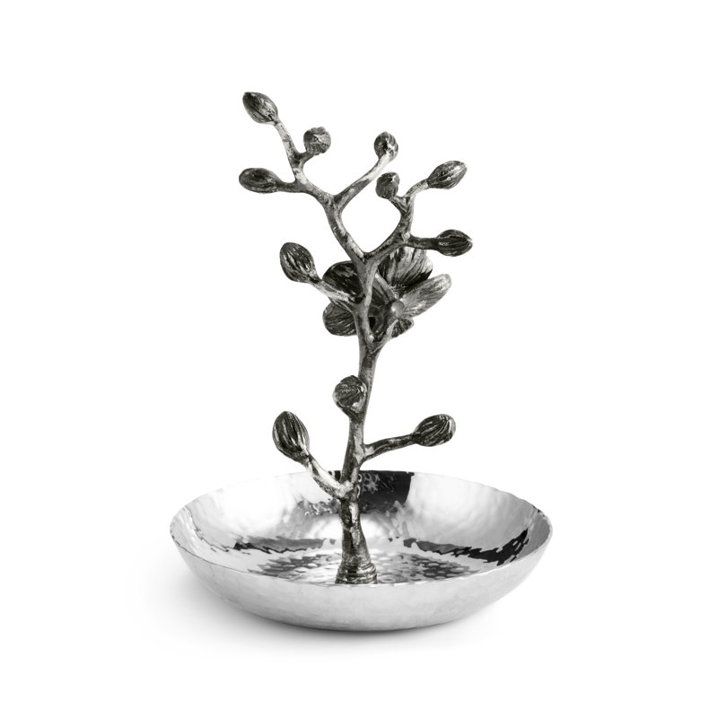 Black Orchid Metal Ring Holder