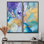 Turquoise et mauve liquide Art IV - art mural moderne turquoise 2 panneaux
