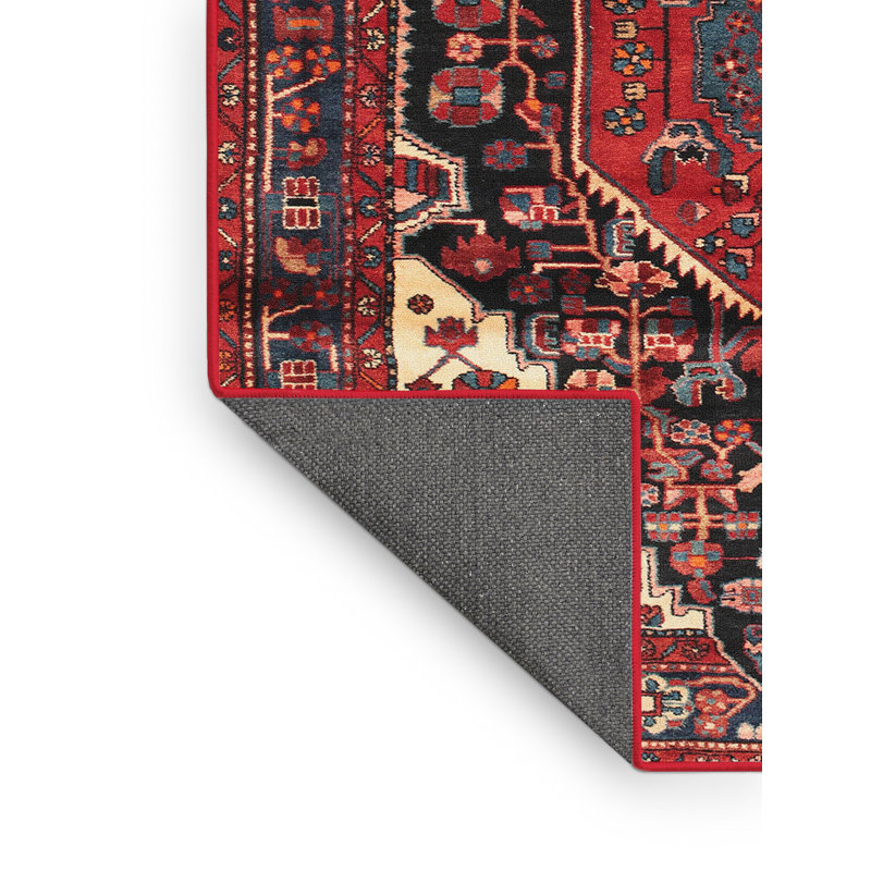 Tapis en laine brun / rouge, Rectangle 5 pi x 8 pi