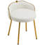 Fauteuil de coiffeuse pivotant à 360 ° avec tabouret d'appoint à dossier bas pour salle de bain et salon, similicuir, blanc-483809544