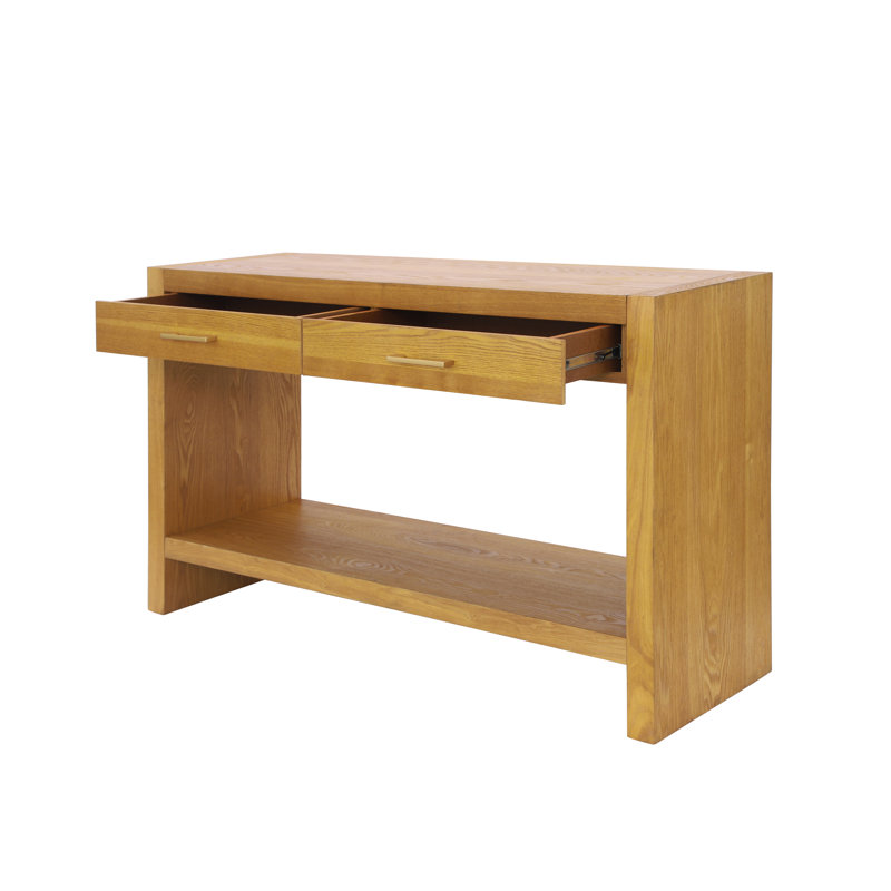 Console en bois avec rangement Rowen, Brun