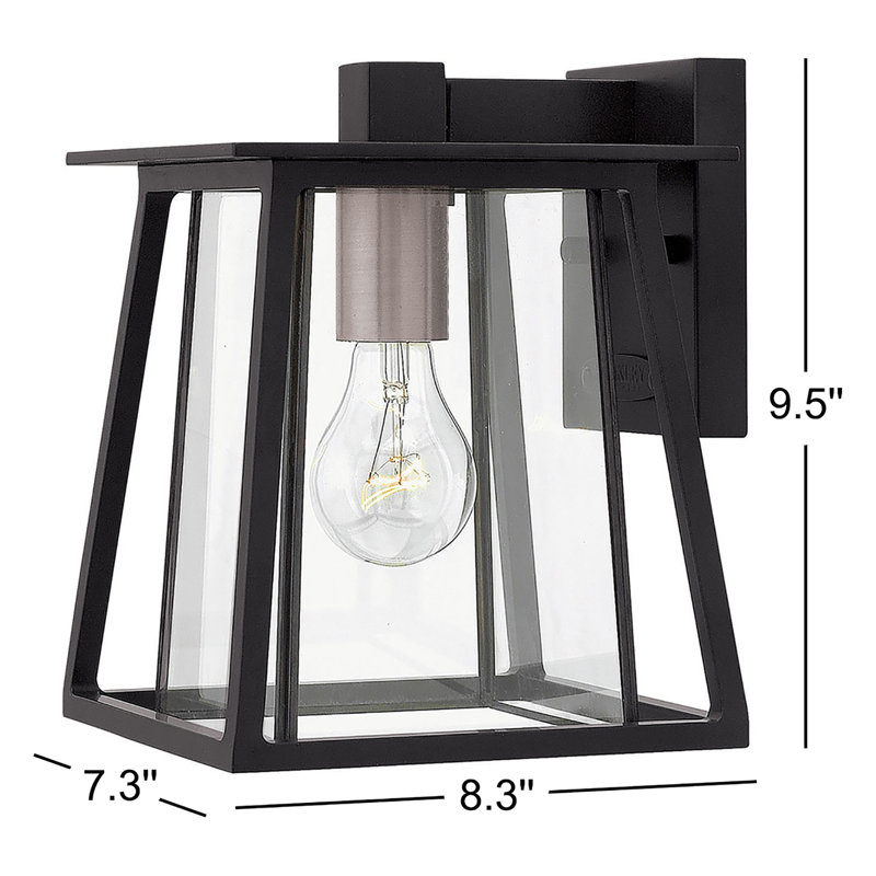 Izzie Black Outdoor Wall Lantern, H 9,5 po x l 7,3 po x P 8,3 po