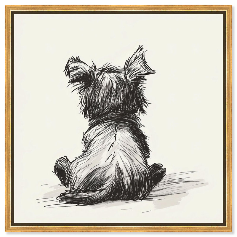 «Abstract Paws of Joy», dessins sur toile par Art Remedy, H 41 po x l 41 po x P 1,8 po, Cadre flottant doré