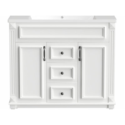 35.1'' Single Bathroom Vanity with Ceramic Top