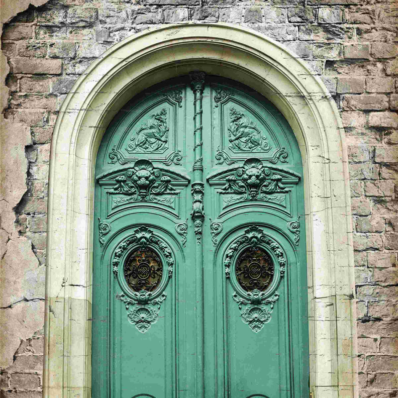 " Teal Arch Door ", 36" H x 36" W  