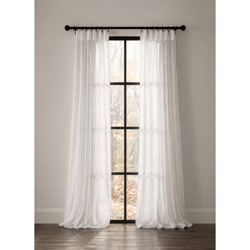 Belandina Semi Sheer Curtain Single Panel, 54" x 84", Fog