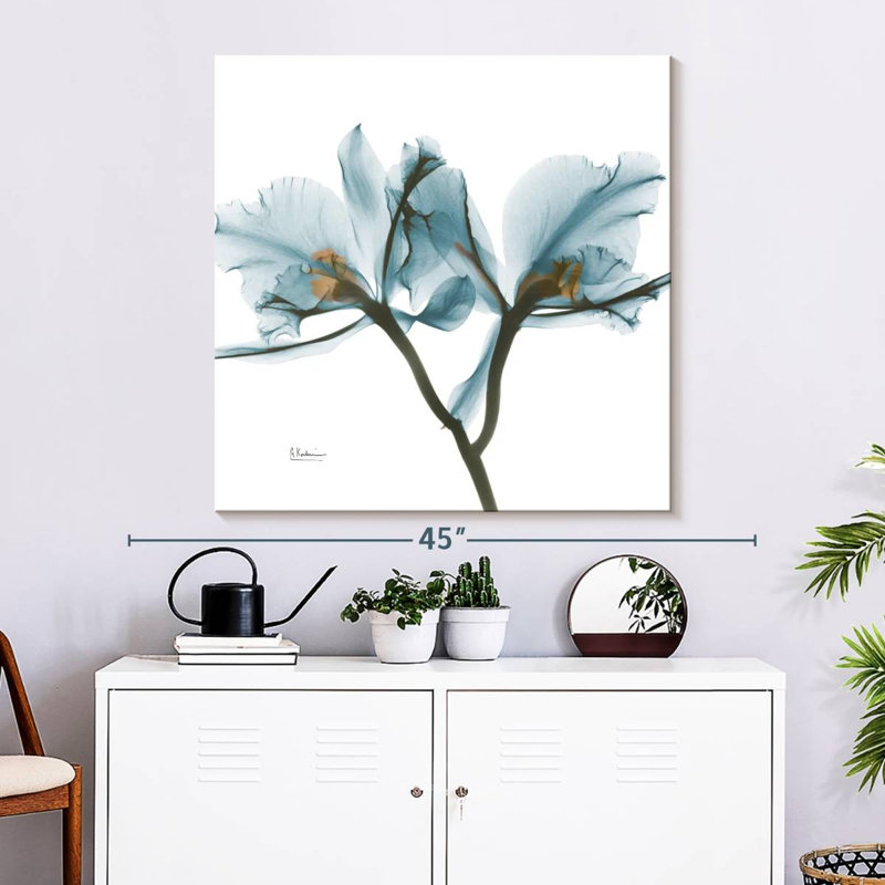 Orchidées Harnek en bleu, H 33 po x l 33 po