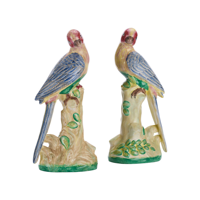 2 Piece Porcelain Bird Figurine Set