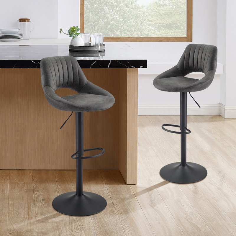 Tabouret pivotant à hauteur réglable Carrolle, Gris