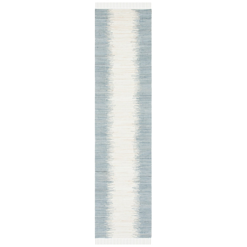 Cayman Hand Woven Cotton Striped Rug, Runner 2'3" x 9'