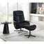 Fauteuil d'appoint pivotant noir avec repose-pieds