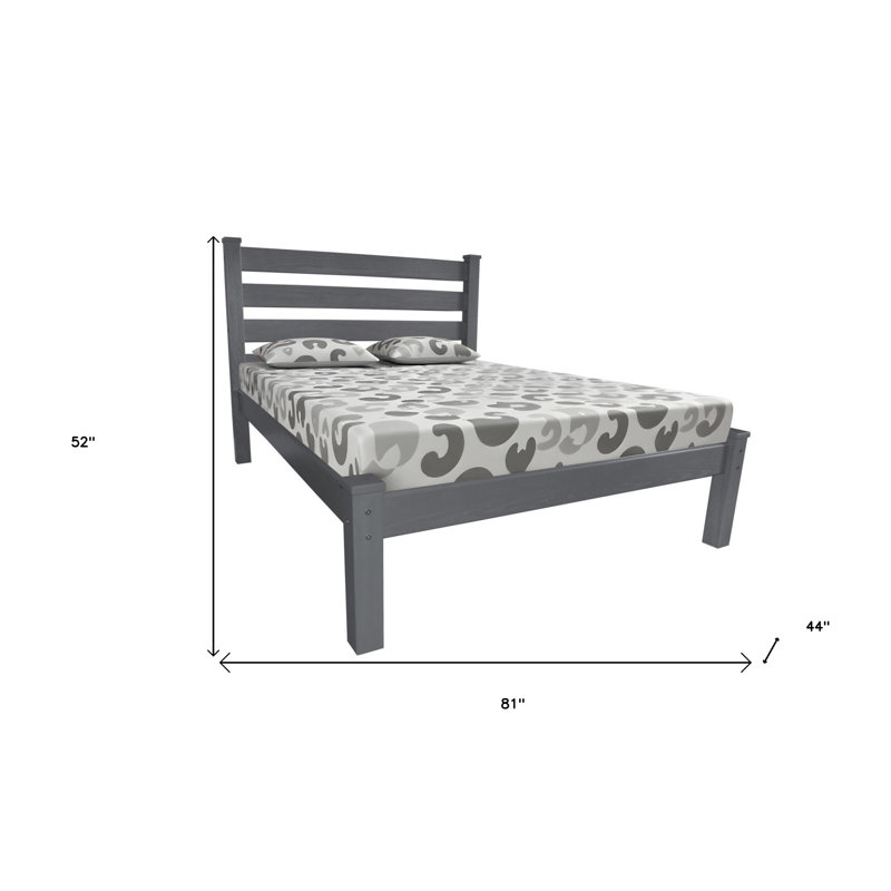 Gray Solid Wood Twin Bed Frame